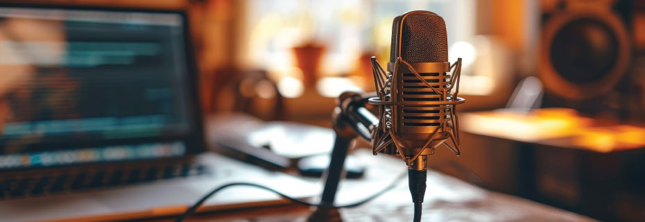 microphone and computer screen