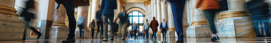 people waking shot from bottom up