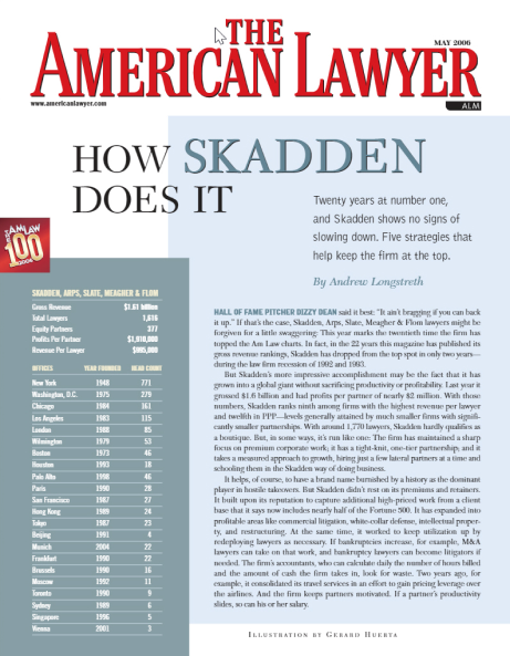 American Lawyer magazine cover -- headline: 'How Skadden Does It'