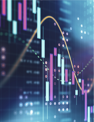 View of a screen with overlapping graphs